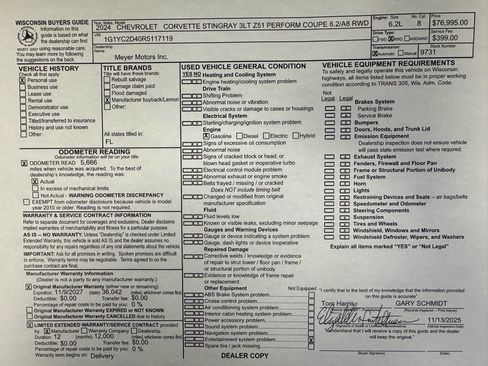 Used 2024 Chevrolet Corvette Stingray Coupe w/ Z51 Performance Package image 26