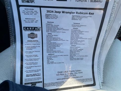 Used 2024 Jeep Wrangler Unlimited Rubicon 4xe AWD/4WD image 27