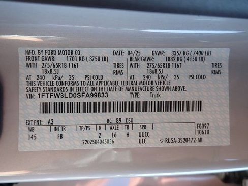 Used 2025 Ford F150 XLT w/ Equipment Group 302A MID AWD/4WD image 23