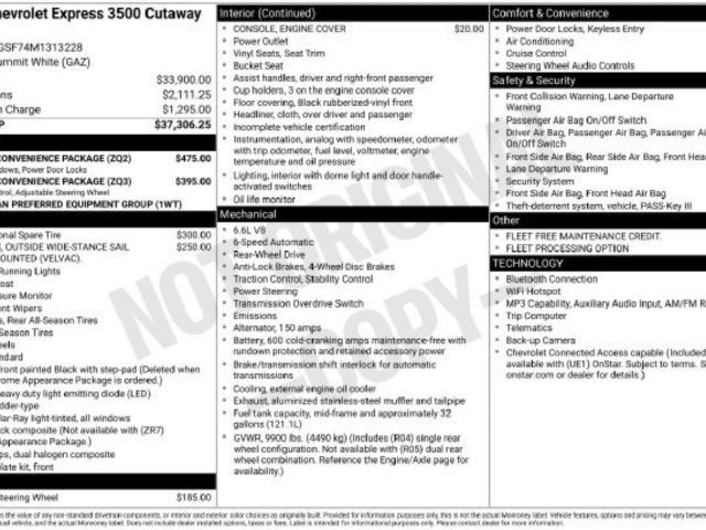 Used 2021 Chevrolet Express 3500 w/ Power Convenience Package RWD image 37