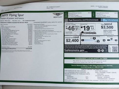 New 2026 Bentley Flying Spur Plug-In Hybrid AWD/4WD image 80