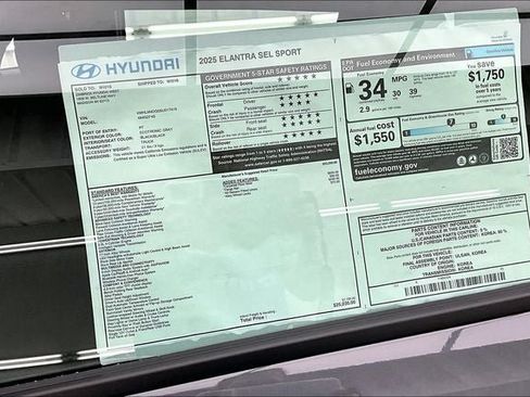 Certified 2025 Hyundai Elantra Sport FWD image 19