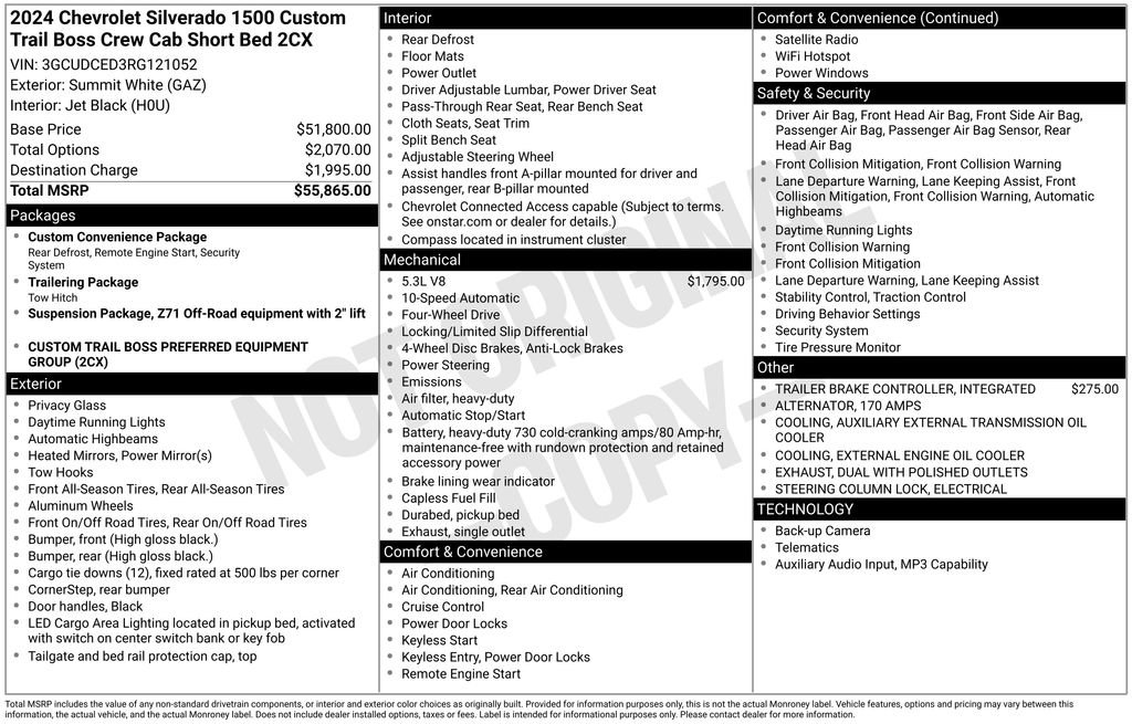 Used 2024 Chevrolet Silverado 1500 Custom Trail Boss AWD/4WD image 6