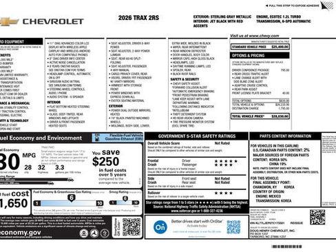 New 2026 Chevrolet Trax RS w/ Driver Confidence Package FWD image 3