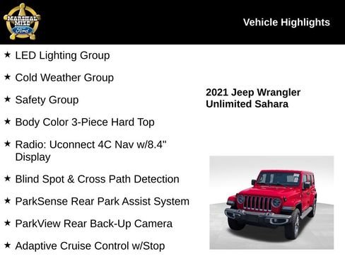 Used 2021 Jeep Wrangler Unlimited Sahara AWD/4WD image 2