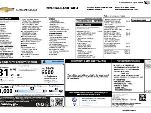 Used 2026 Chevrolet TrailBlazer LT w/ Convenience Package image 30