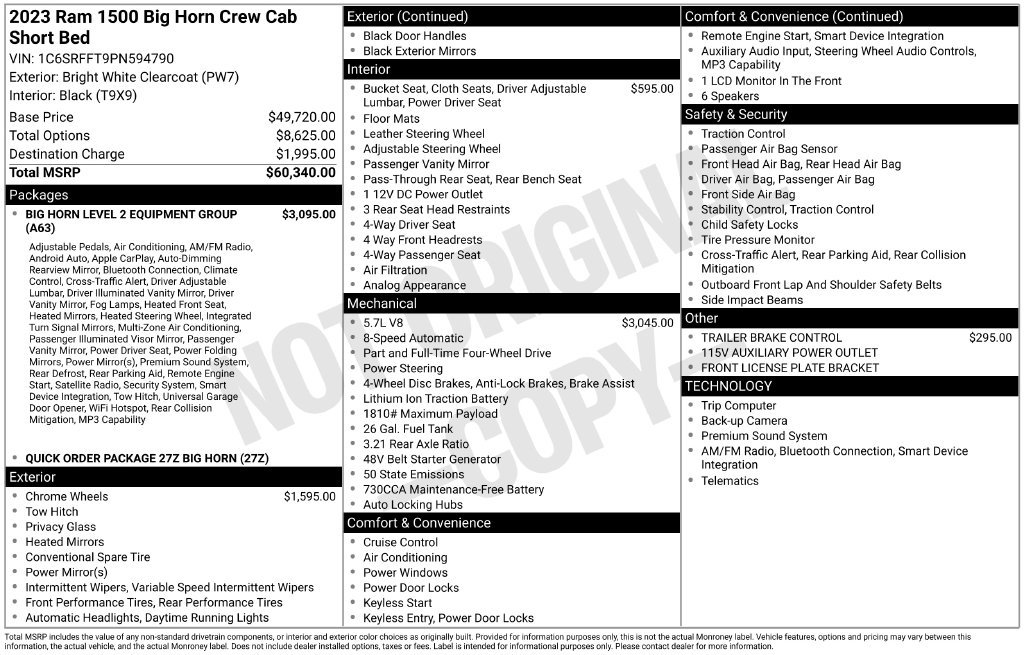 Used 2023 RAM 1500 Big Horn AWD/4WD image 9