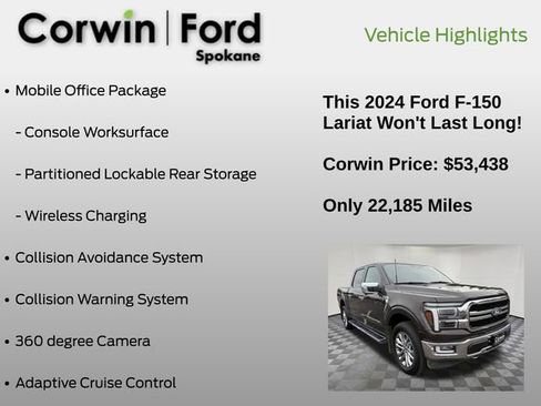 Used 2024 Ford F150 Lariat w/ Equipment Group 502A High image 7