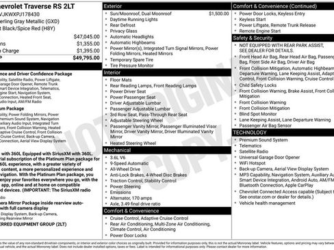Certified 2023 Chevrolet Traverse RS AWD/4WD image 3
