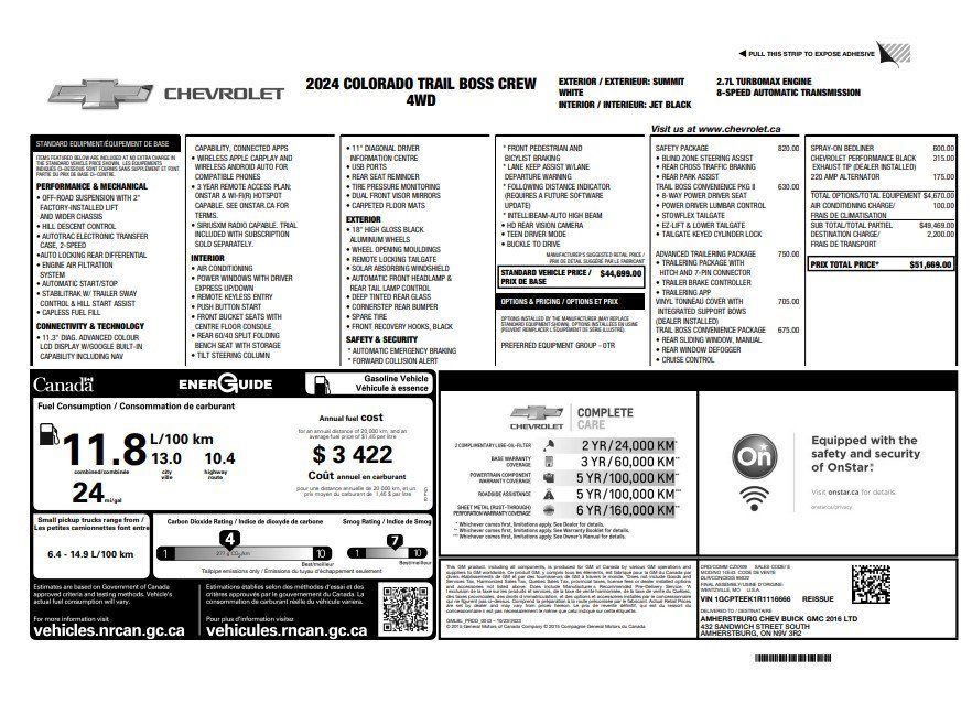 Certified 2024 Chevrolet Colorado Trail Boss w/ Safety Package AWD/4WD image 35