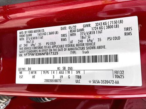 Used 2022 Ford F150 Lariat w/ Equipment Group 502A High AWD/4WD image 29