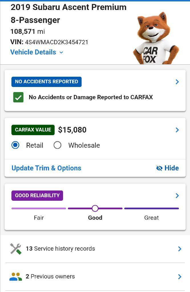 Used 2019 Subaru Ascent Premium AWD/4WD image 2