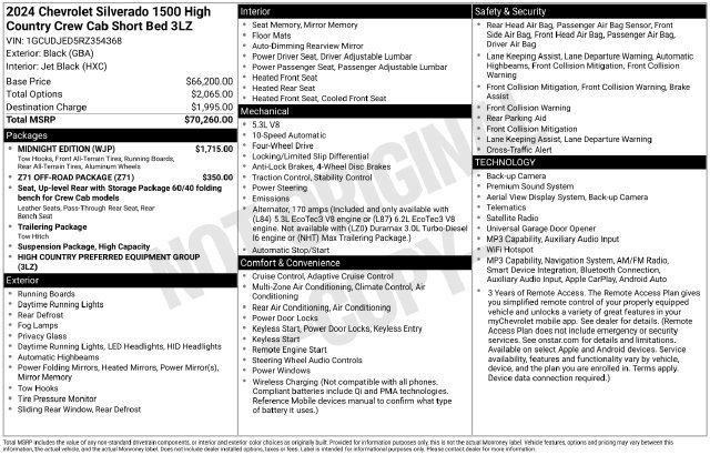 Used 2024 Chevrolet Silverado 1500 High Country w/ Midnight Edition AWD/4WD image 15