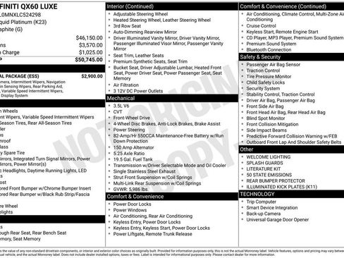 Used 2020 INFINITI QX60 Luxe w/ Essential Package image 10