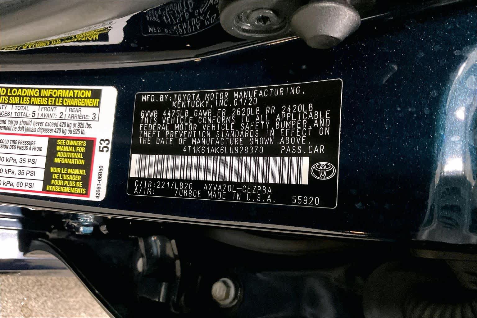Used 2020 Toyota Camry XSE w/ Carpet Mat Package FWD image 35