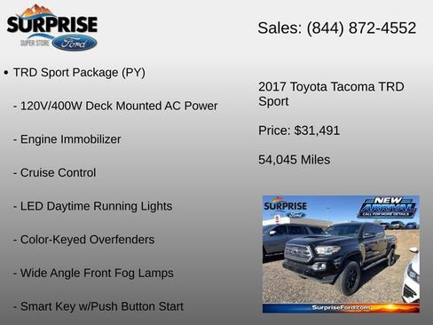 Used 2017 Toyota Tacoma TRD Sport w/ Tow Package (A/T) AWD/4WD image 6