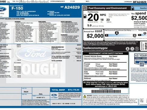 Used 2021 Ford F150 Platinum w/ Equipment Group 701A High AWD/4WD image 3