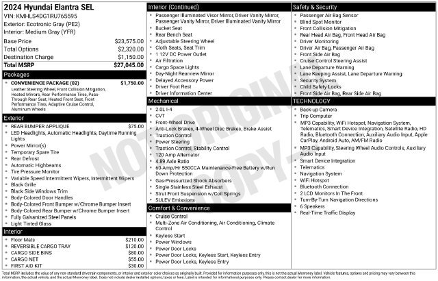 Used 2024 Hyundai Elantra SEL w/ Convenience Package FWD image 11