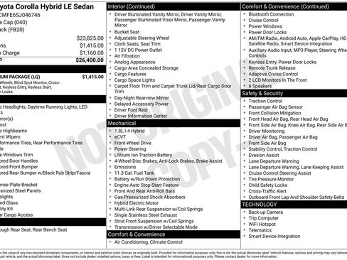 Used 2025 Toyota Corolla LE w/ LE Premium Package image 6