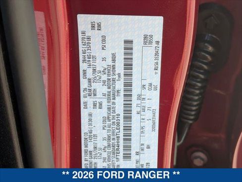 New 2026 Ford Ranger XLT w/ Equipment Group 301A High image 21