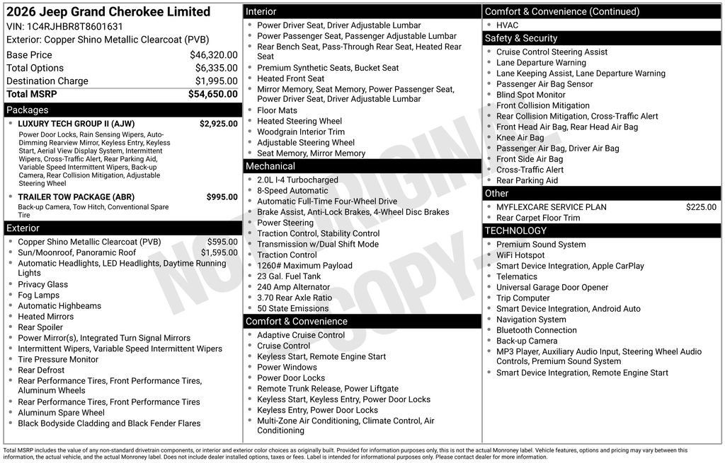 New 2026 Jeep Grand Cherokee Limited w/ Luxury Tech Group II AWD/4WD image 45