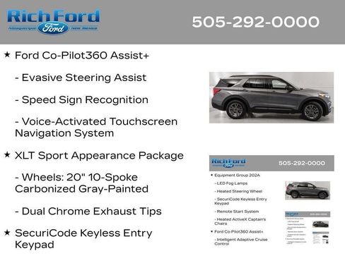 Certified 2024 Ford Explorer XLT w/ Equipment Group 202A RWD image 47