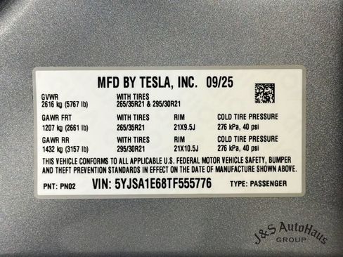 Used 2026 Tesla Model S Plaid AWD/4WD image 41