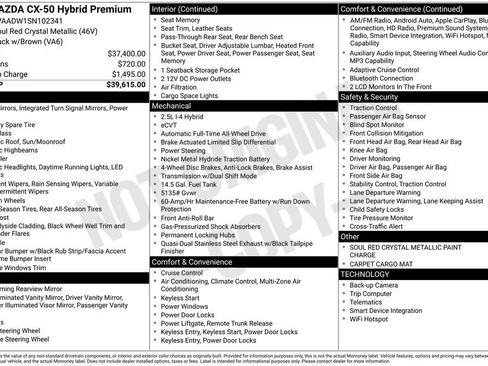 Used 2025 MAZDA CX-50 AWD 2.5 Hybrid w/ Premium Pkg image 36