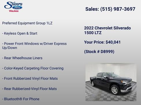 Used 2022 Chevrolet Silverado 1500 LTZ w/ LTZ Premium Package AWD/4WD image 16