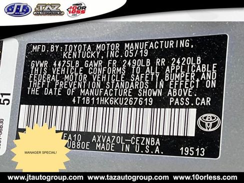 Used 2019 Toyota Camry LE image 19
