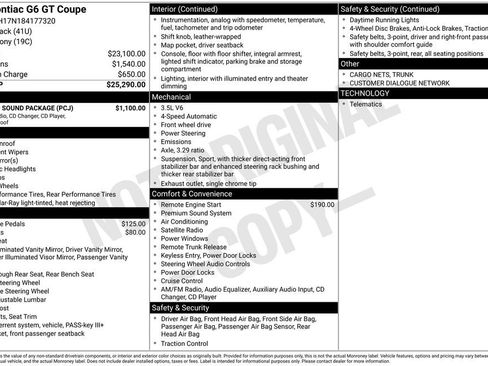 Used 2008 Pontiac G6 GT w/ Sun And Sound Package image 1