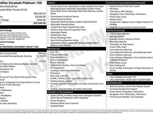 Used 2016 Cadillac Escalade Platinum image 59