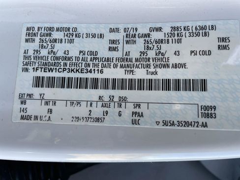 Used 2019 Ford F150 XLT w/ Equipment Group 302A Luxury image 12