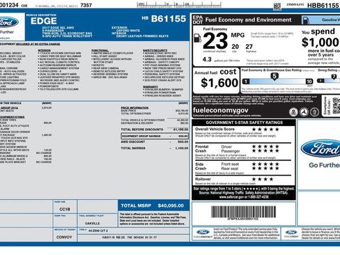 Used 2017 Ford Edge SEL w/ Equipment Group 201A AWD/4WD image 30
