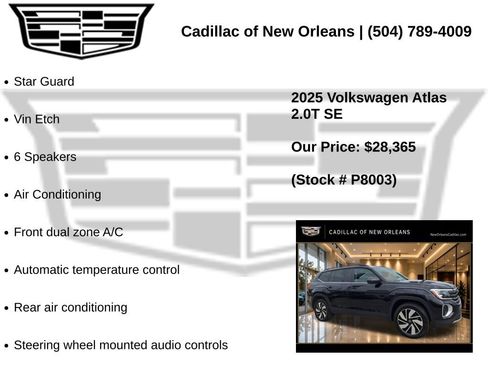 Used 2025 Volkswagen Atlas SE FWD image 7