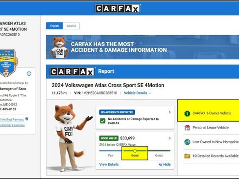 Used 2024 Volkswagen Atlas Cross Sport SE AWD/4WD image 10