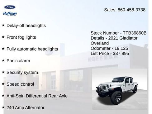 Used 2021 Jeep Gladiator Overland w/ LED Lighting Group AWD/4WD image 8
