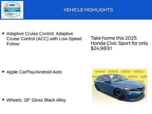 Used 2025 Honda Civic Sport image 18