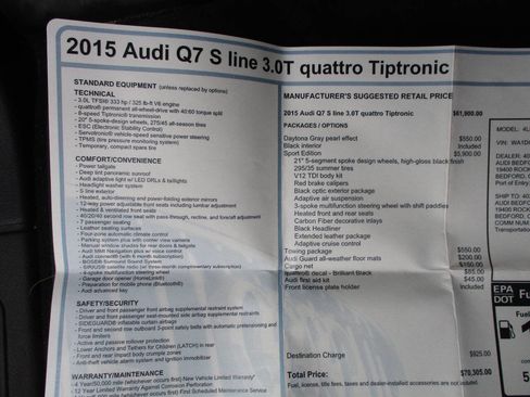 Used 2015 Audi Q7 3.0T S line Prestige w/ Sport Edition AWD/4WD image 34