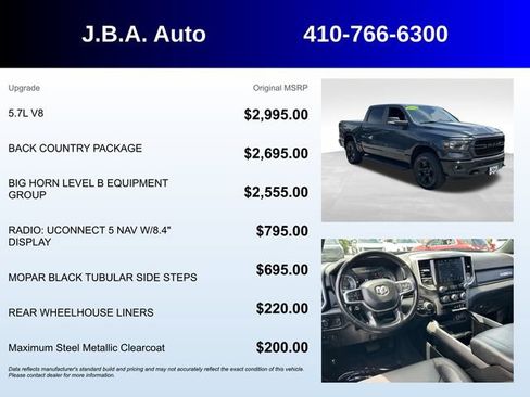 Used 2022 RAM 1500 Big Horn w/ Back Country Package AWD/4WD image 5