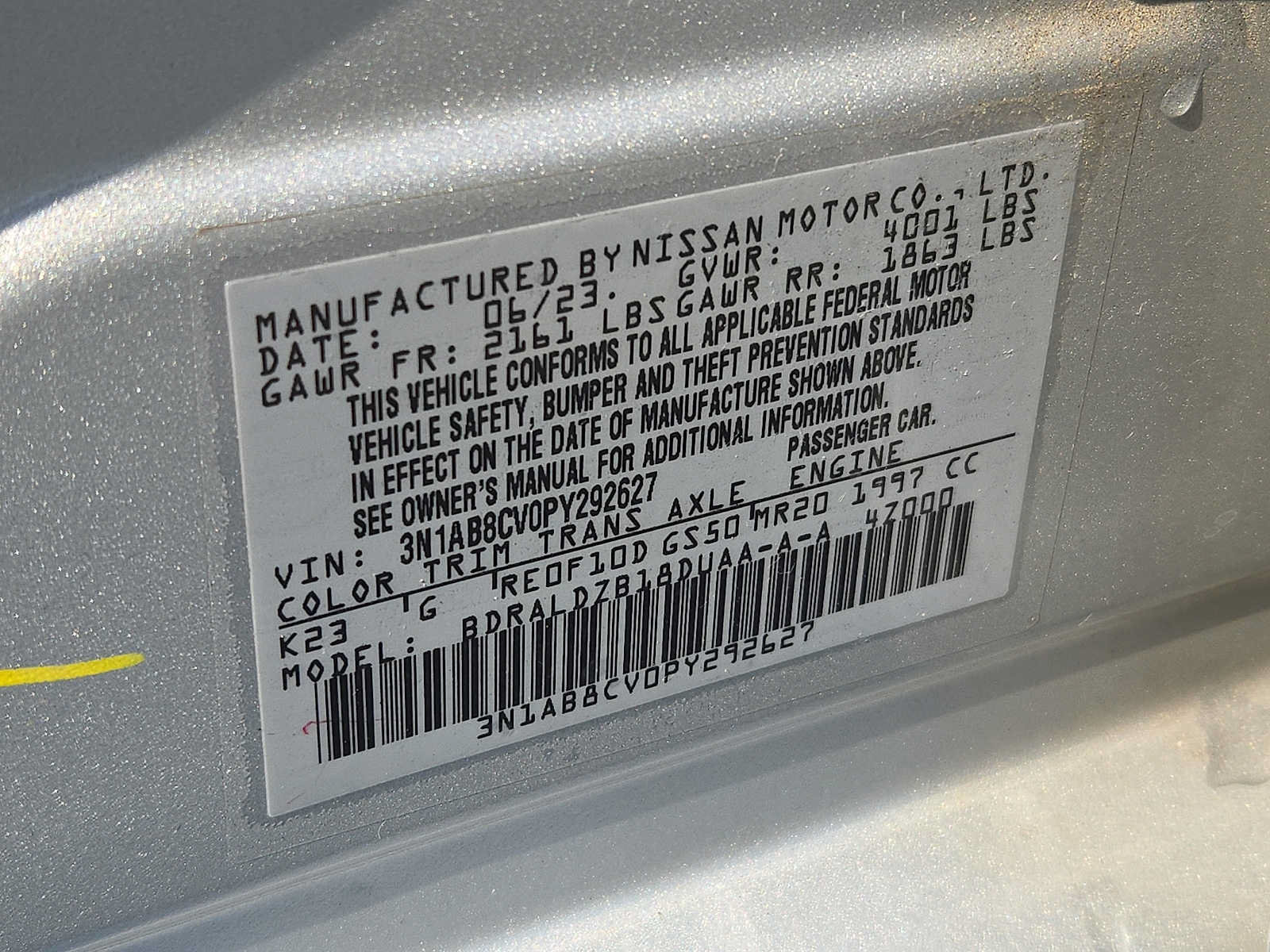 Used 2023 Nissan Sentra SV w/ All-Weather Package FWD image 26