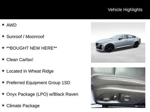 Certified 2024 Cadillac CT5 Premium Luxury w/ LPO, ONYX Package AWD/4WD image 8