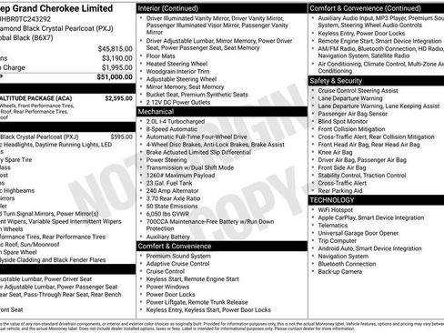 New 2026 Jeep Grand Cherokee Limited w/ Limited Altitude Package image 29