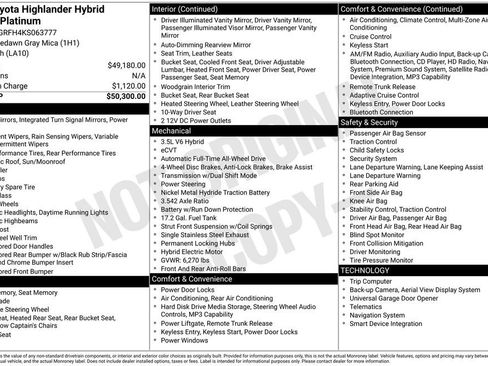 Used 2019 Toyota Highlander Limited Platinum AWD/4WD image 4