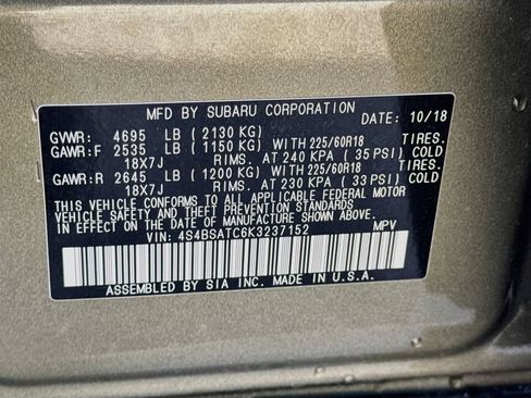Used 2019 Subaru Outback 2.5i Touring w/ Popular Package #3A AWD/4WD image 42