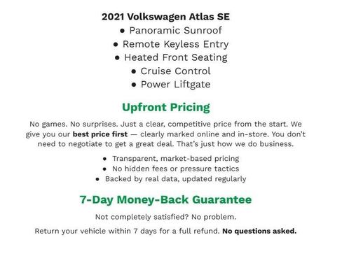 Used 2021 Volkswagen Atlas SE w/ Panoramic Sunroof Package image 1