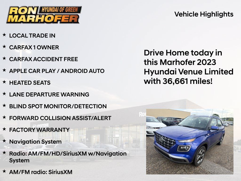 Certified 2023 Hyundai Venue Limited FWD image 14
