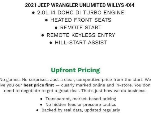 Used 2021 Jeep Wrangler Unlimited Sport AWD/4WD image 1