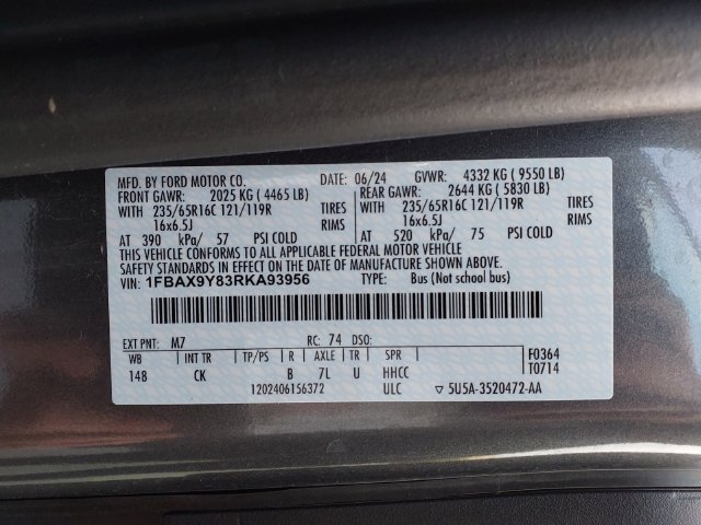 Certified 2024 Ford Transit 350 XLT AWD/4WD image 25