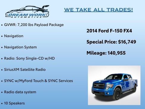 Used 2014 Ford F150 FX4 w/ Equipment Group 401A Mid image 2